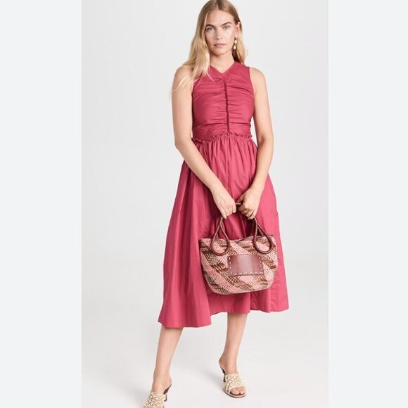 Ulla Johnson Dresses & Skirts - Ulla Johnson Mimi cotton dress pink tank top tiered 8